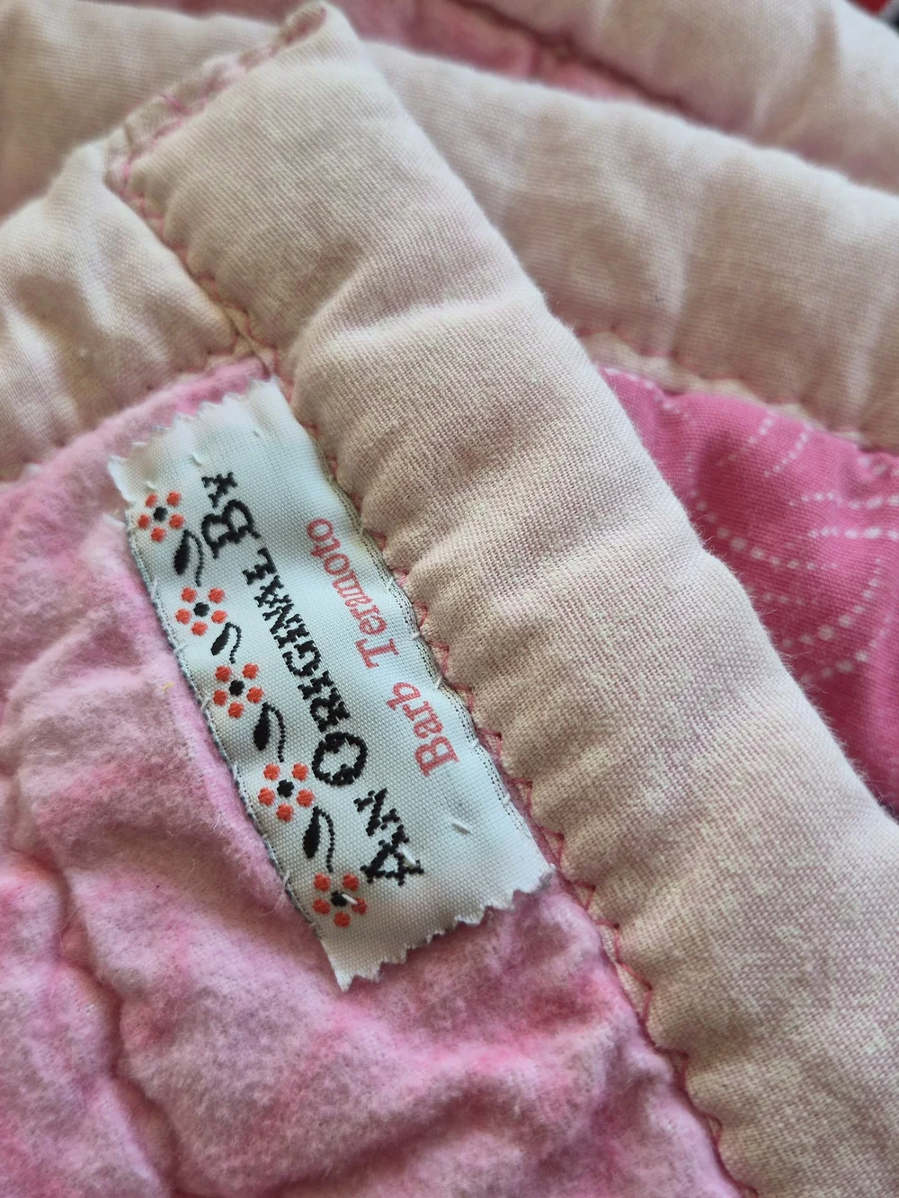 Handmade Pink & Purple Patchwork  Throw Blanket Quilt